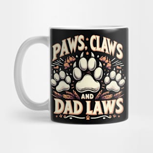 Funny Cat Dad Paws, Claws, Dad Laws Father's Day Cat Paws Mug